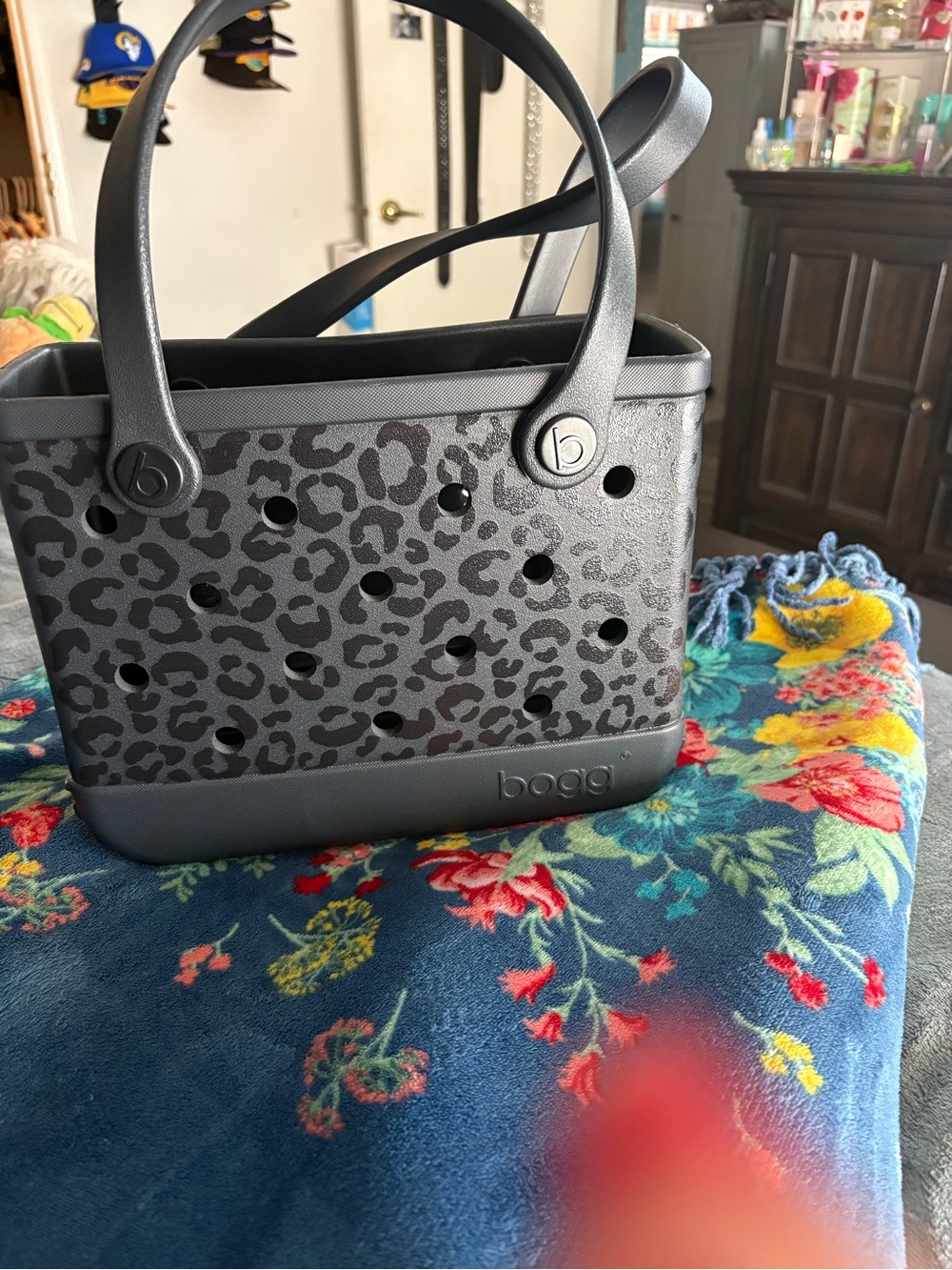 BOGG BAG Charcoal Gray Leopard-Print Tote